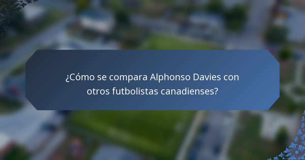¿Cómo se compara Alphonso Davies con otros futbolistas canadienses?