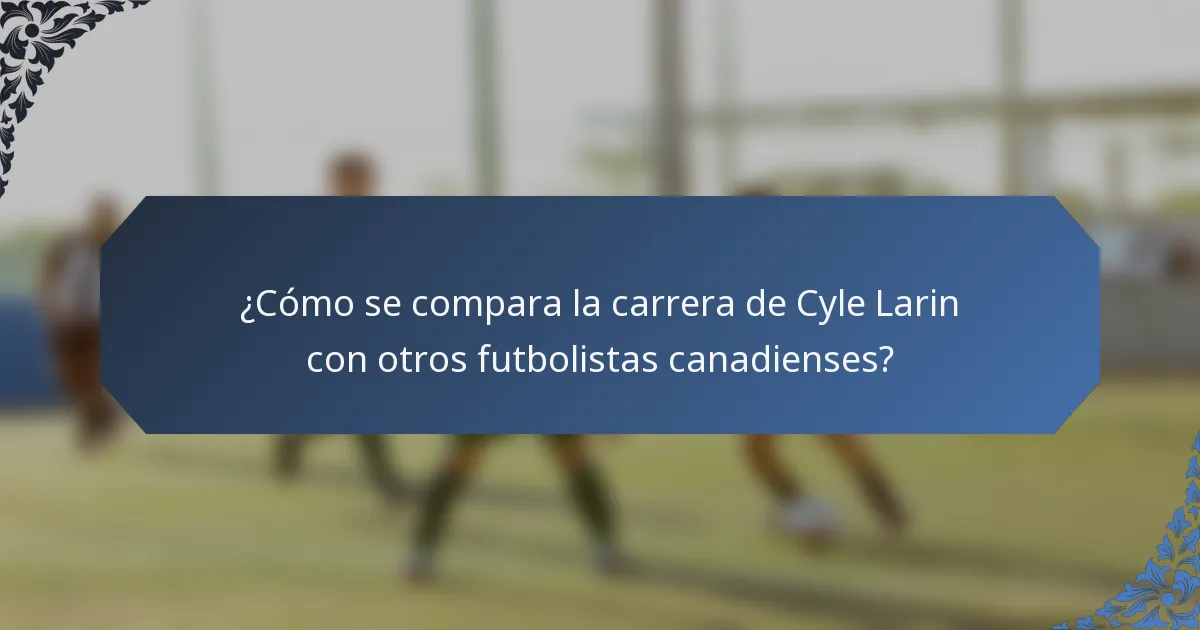 ¿Cómo se compara la carrera de Cyle Larin con otros futbolistas canadienses?