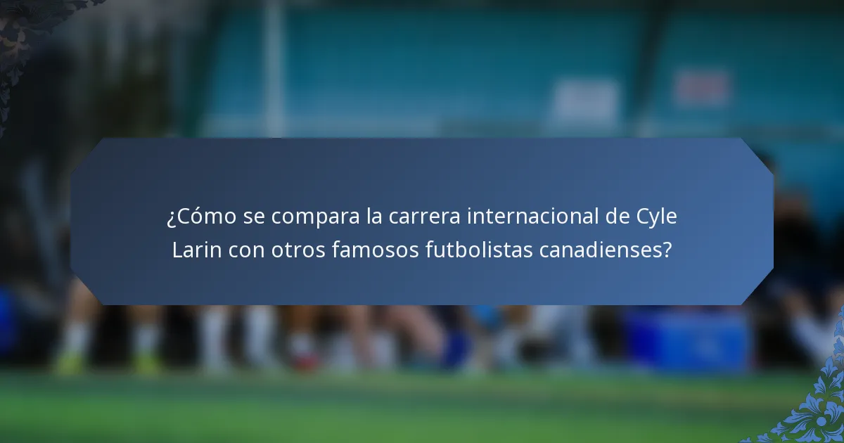 ¿Cómo se compara la carrera internacional de Cyle Larin con otros famosos futbolistas canadienses?