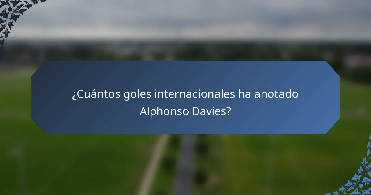 ¿Cuántos goles internacionales ha anotado Alphonso Davies?