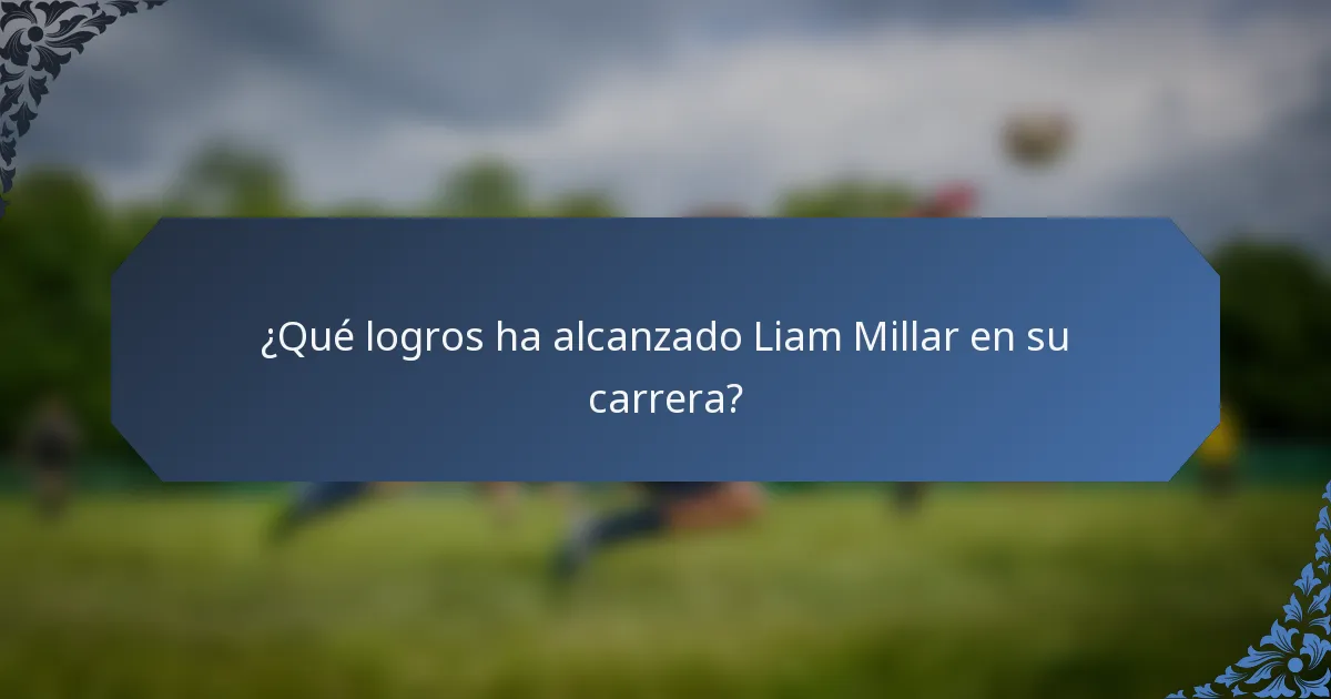¿Qué logros ha alcanzado Liam Millar en su carrera?